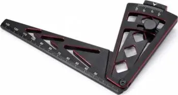 [HDTT09008B] Hobby Details Aluminum Camber Gauge, 130mm - Black/Red