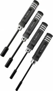 [HDTT11022] Hobby Details Nut Drivers Set - Black 4pcs - 4.0mm, 5.5mm, 7.0mm, 8.0mm - 180mm Long