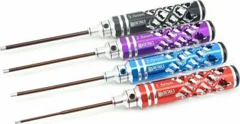 [HDTTL01045] Hobby Details Hex Driver Set - Hurricane Multi Colour 4pcs (1.5/2.0/2.5/3.0mm tips)