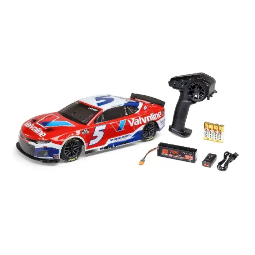 [LOS1122505] Losi 1/12 NASCAR RC Racecar Kyle Larson No. 5 2025 Valvoline Chevrolet Camaro ZL1 2S AWD RTR Brushed On-Road (B&C Incl.), Red