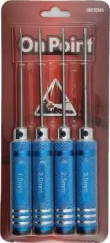 [ONP3510A] On Point Hex Screwdrivers (4) Size: 1.5mm, 2.0mm, 2.5mm, 3.0mm - Blue