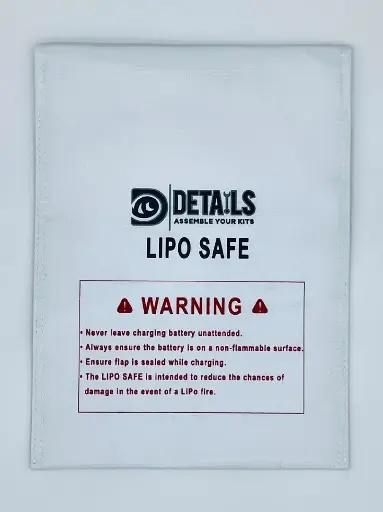 [HDT00001] Hobby Details LiPo Battery Safe Bag (White) (23x30cm) 