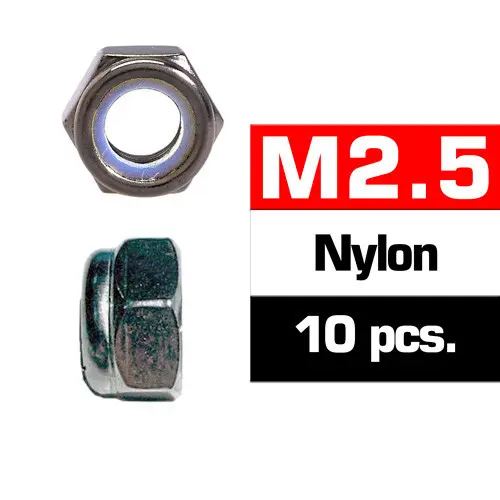 [UR165250] Ultimate Racing M2.5 Nylon Locknut Set (10 PCS) 