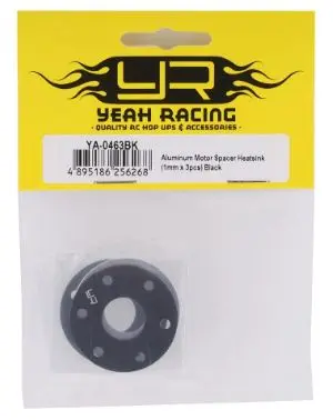 [YEA-YA-0463BK] Yeah Racing Aluminim 540 Motor Heatsinck Spacers (Black) (3)